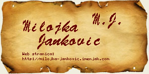 Milojka Janković vizit kartica